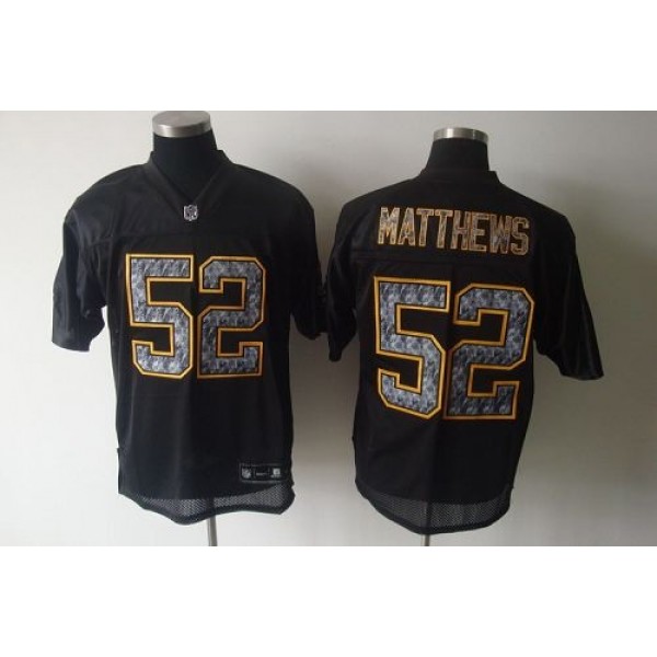 Sideline Black United Packers #52 Clay Matthews Black Stitched NFL Jersey