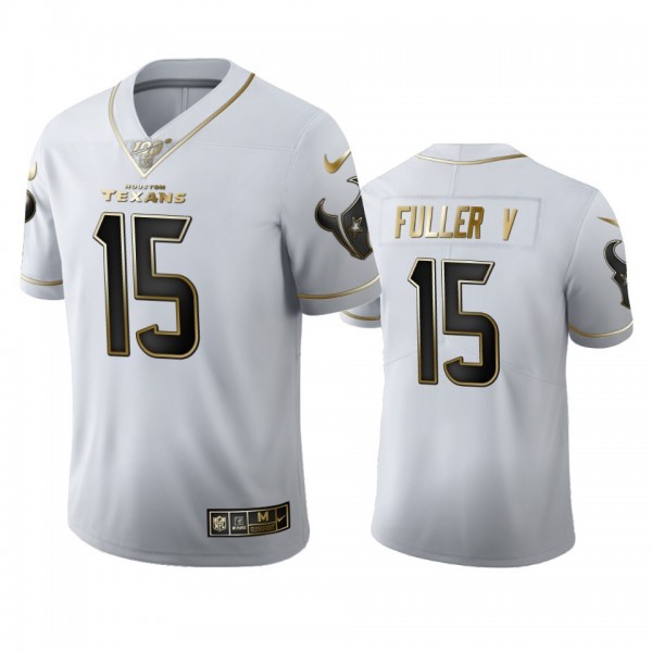 Houston Texans #15 Will Fuller Men's Nike White Golden Edition Vapor Limited NFL 100 Jersey