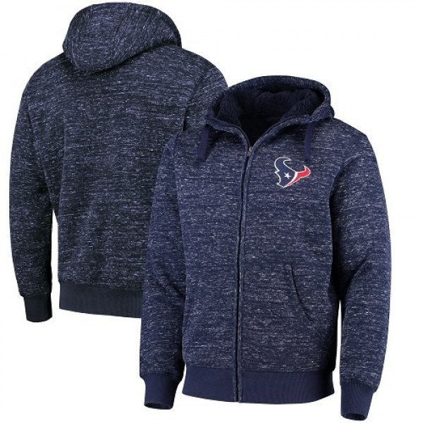 Men's Houston Texans G-III Sports by Carl Banks Heathered Navy Discovery Sherpa Full-Zip Jacket