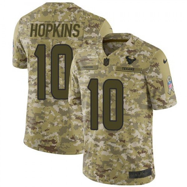 Nike Texans #10 DeAndre Hopkins Camo Men's Stitched NFL Limited 2018 Salute To Service Jersey