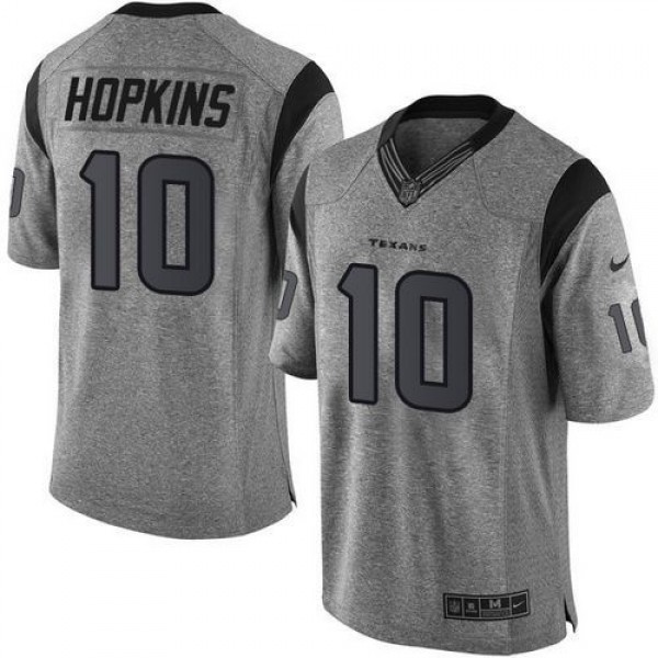 Nike Texans #10 DeAndre Hopkins Gray Men's Stitched NFL Limited Gridiron Gray Jersey