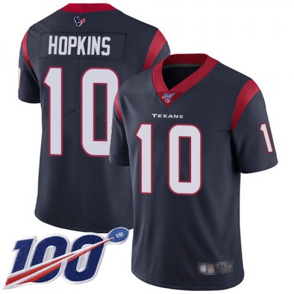 Nike Texans #10 DeAndre Hopkins Navy Blue Team Color Men's Stitched NFL 100th Season Vapor Limited Jersey