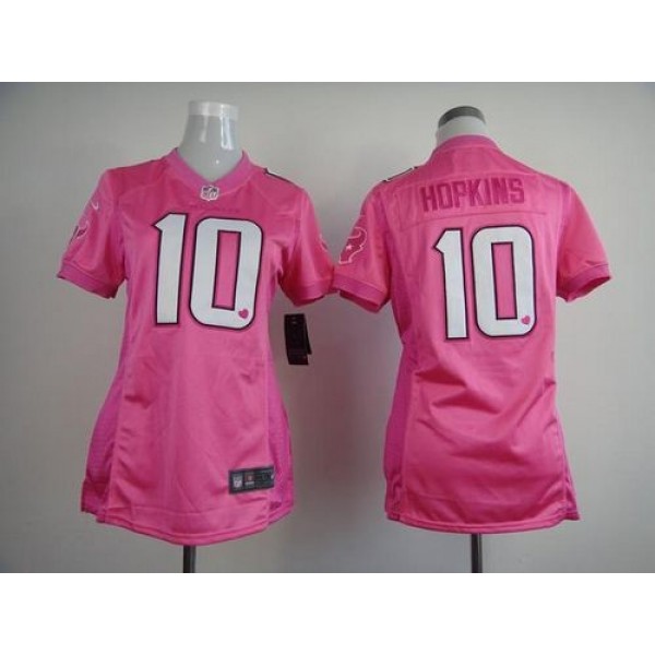 Women's Texans #10 DeAndre Hopkins Pink Be Luv'd Stitched NFL New Elite Jersey