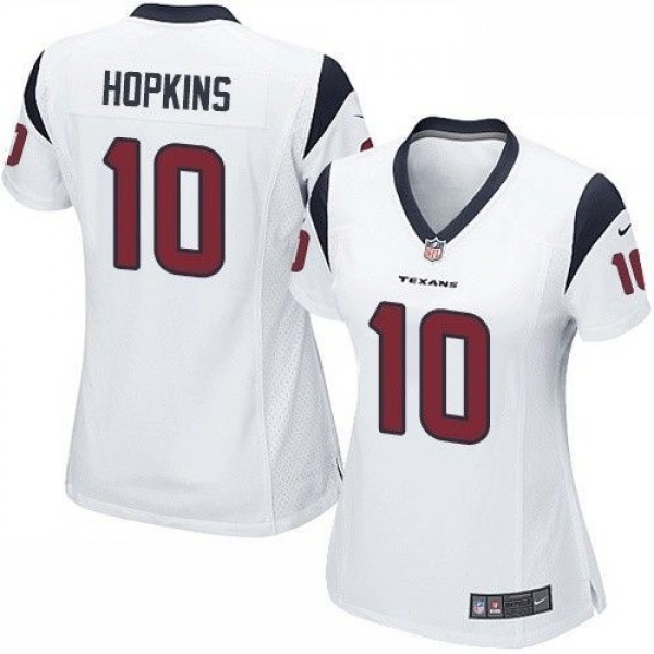 Women's Texans #10 DeAndre Hopkins White Color Stitched NFL Elite Jersey