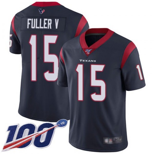 Nike Texans #15 Will Fuller V Navy Blue Team Color Men's Stitched NFL 100th Season Vapor Limited Jersey