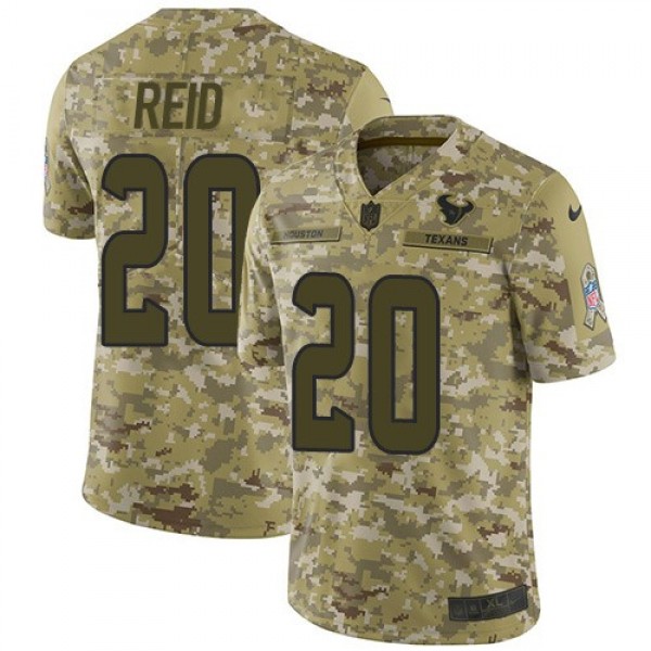 Nike Texans #20 Justin Reid Camo Men's Stitched NFL Limited 2018 Salute To Service Jersey