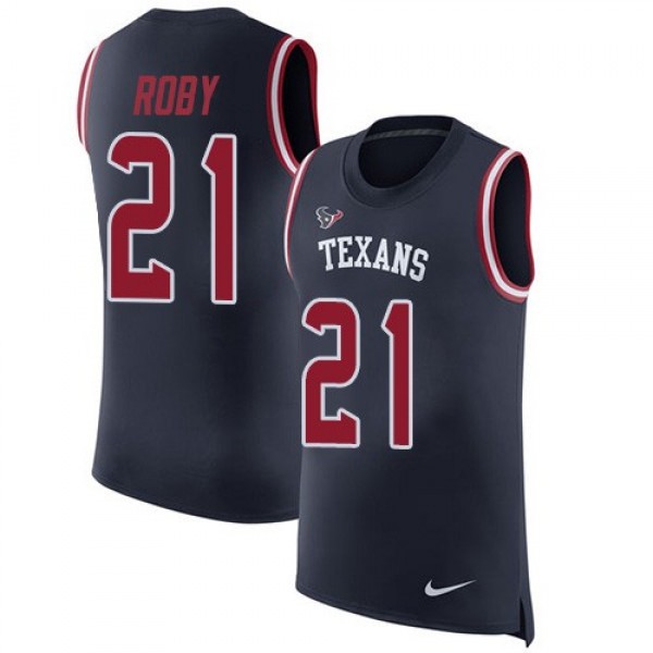 Nike Texans #21 Bradley Roby Navy Blue Team Color Men's Stitched NFL Limited Rush Tank Top Jersey