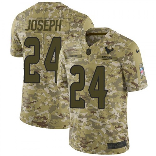 Nike Texans #24 Johnathan Joseph Camo Men's Stitched NFL Limited 2018 Salute To Service Jersey