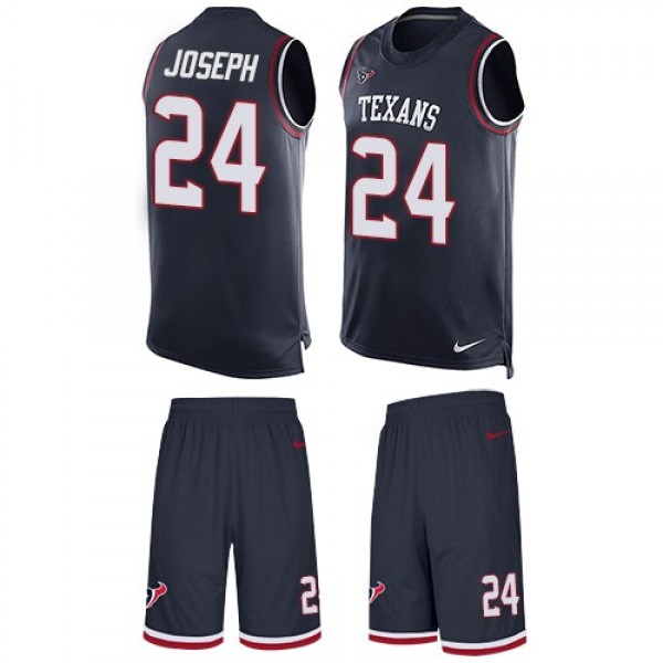 Nike Texans #24 Johnathan Joseph Navy Blue Team Color Men's Stitched NFL Limited Tank Top Suit Jersey