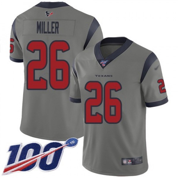 Nike Texans #26 Lamar Miller Gray Men's Stitched NFL Limited Inverted Legend 100th Season Jersey