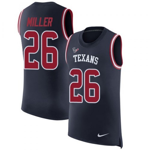 Nike Texans #26 Lamar Miller Navy Blue Team Color Men's Stitched NFL Limited Rush Tank Top Jersey