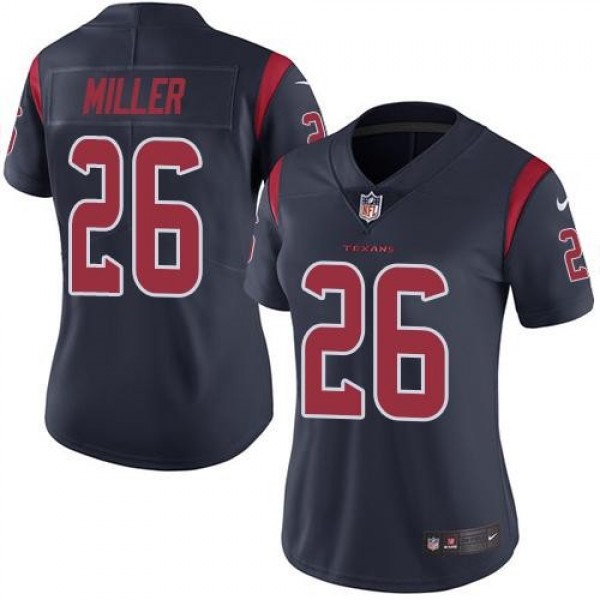 Women's Texans #26 Lamar Miller Navy Blue Stitched NFL Limited Rush Jersey
