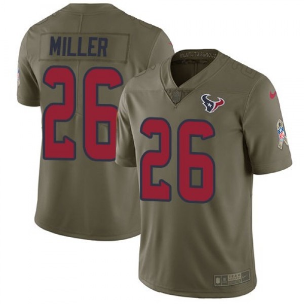 Nike Texans #26 Lamar Miller Olive Men's Stitched NFL Limited 2017 Salute to Service Jersey