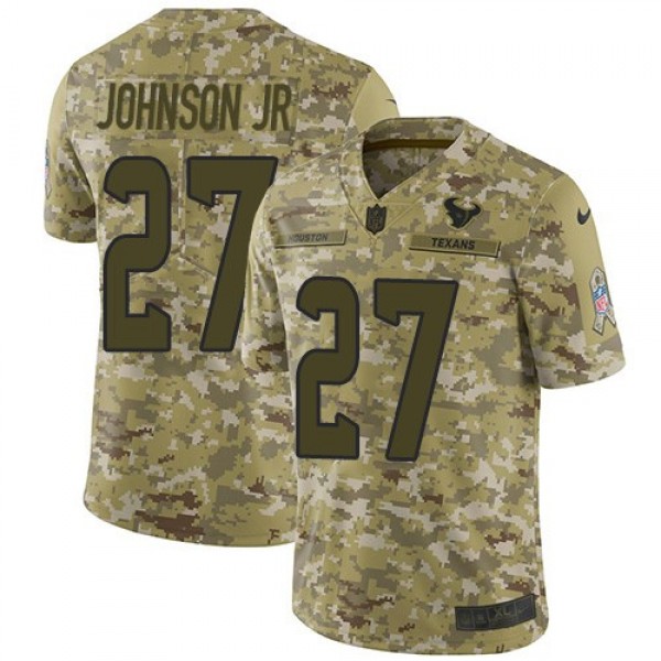 Nike Texans #27 Duke Johnson Jr Camo Men's Stitched NFL Limited 2018 Salute To Service Jersey