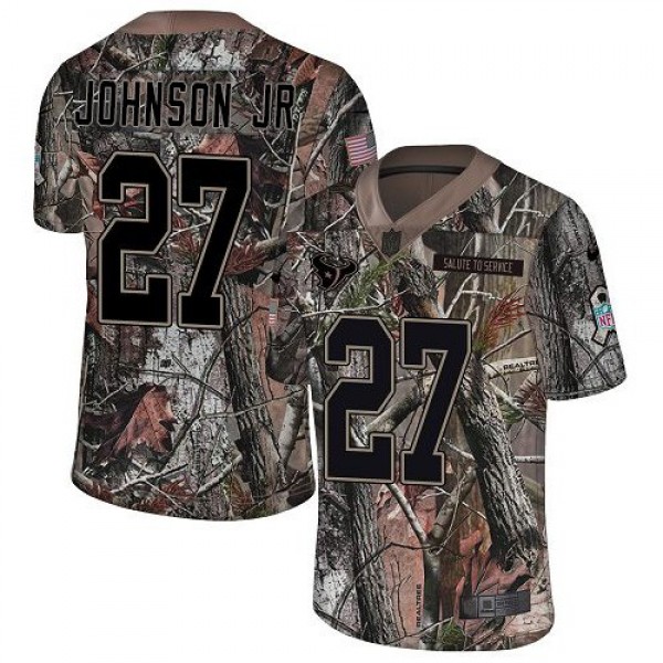 Nike Texans #27 Duke Johnson Jr Camo Men's Stitched NFL Limited Rush Realtree Jersey