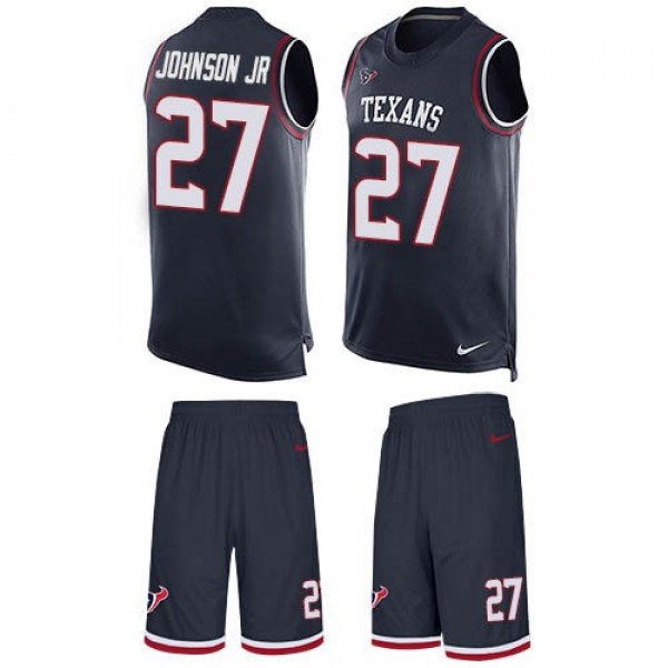 Nike Texans #27 Duke Johnson Jr Navy Blue Team Color Men's Stitched NFL Limited Tank Top Suit Jersey