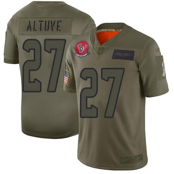 Nike Texans #27 Jose Altuve Camo Men's Stitched NFL Limited 2019 Salute To Service Jersey