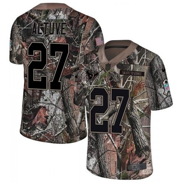 Nike Texans #27 Jose Altuve Camo Men's Stitched NFL Limited Rush Realtree Jersey
