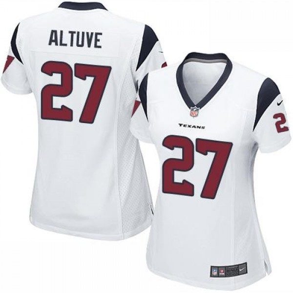 Women's Texans #27 Jose Altuve White Stitched NFL Elite Jersey