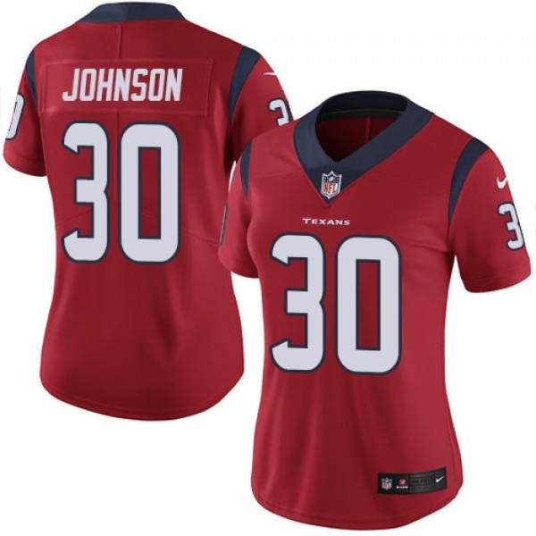 Women's Texans #30 Kevin Johnson Red Alternate Stitched NFL Vapor Untouchable Limited Jersey