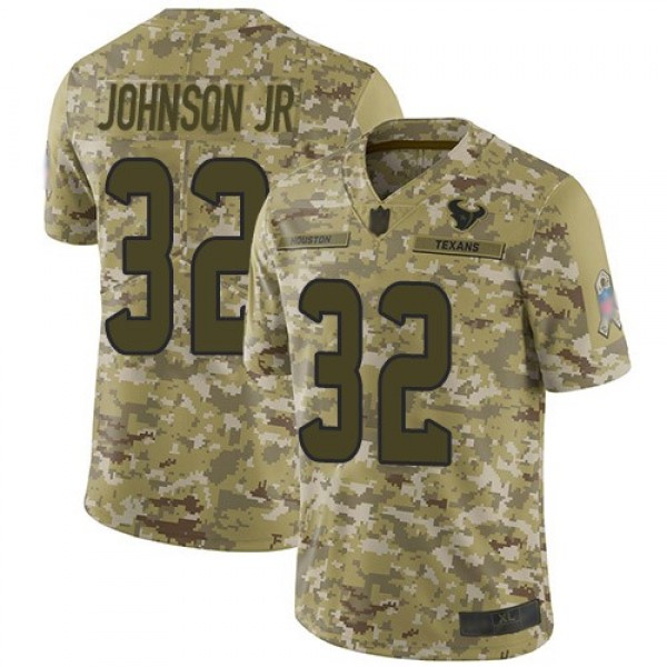Nike Texans #32 Lonnie Johnson Jr. Camo Men's Stitched NFL Limited 2018 Salute To Service Jersey