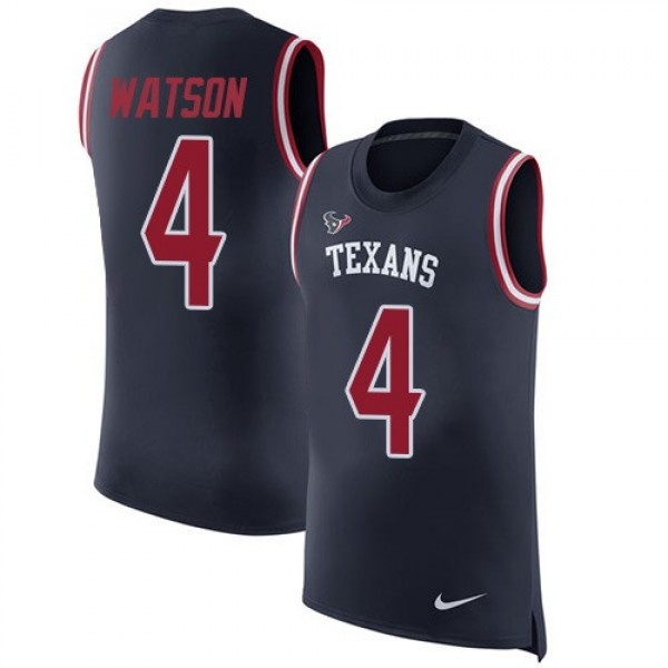 Nike Texans #4 Deshaun Watson Navy Blue Team Color Men's Stitched NFL Limited Rush Tank Top Jersey