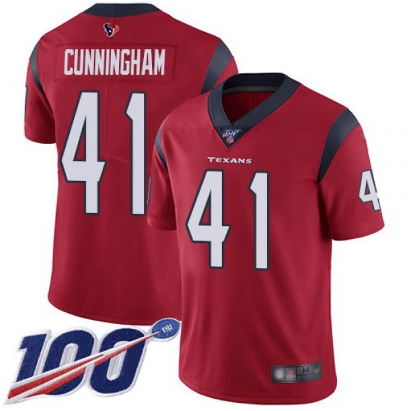 Nike Texans #41 Zach Cunningham Red Alternate Men's Stitched NFL 100th Season Vapor Limited Jersey