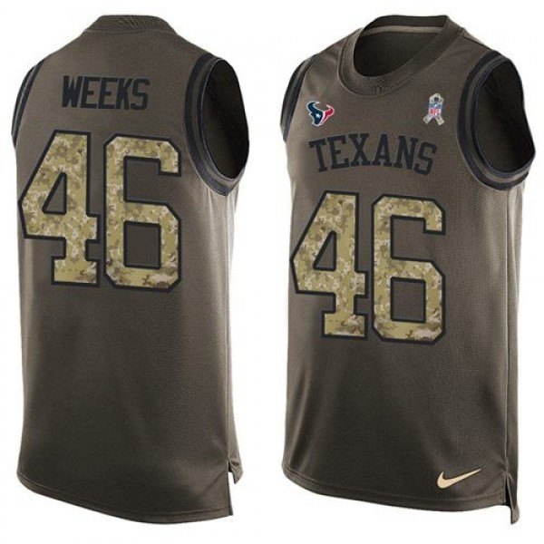 Nike Texans #46 Jon Weeks Green Men's Stitched NFL Limited Salute To Service Tank Top Jersey