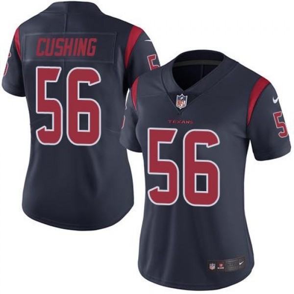 Women's Texans #56 Brian Cushing Navy Blue Stitched NFL Limited Rush Jersey
