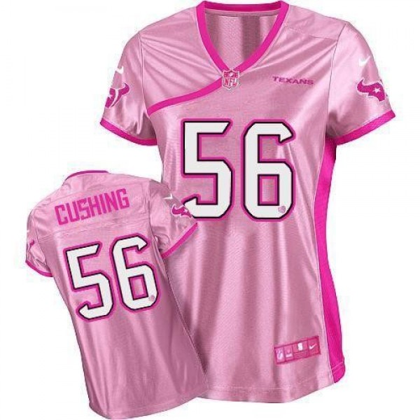 Women's Texans #56 Brian Cushing Pink Be Luv'd Stitched NFL Elite Jersey