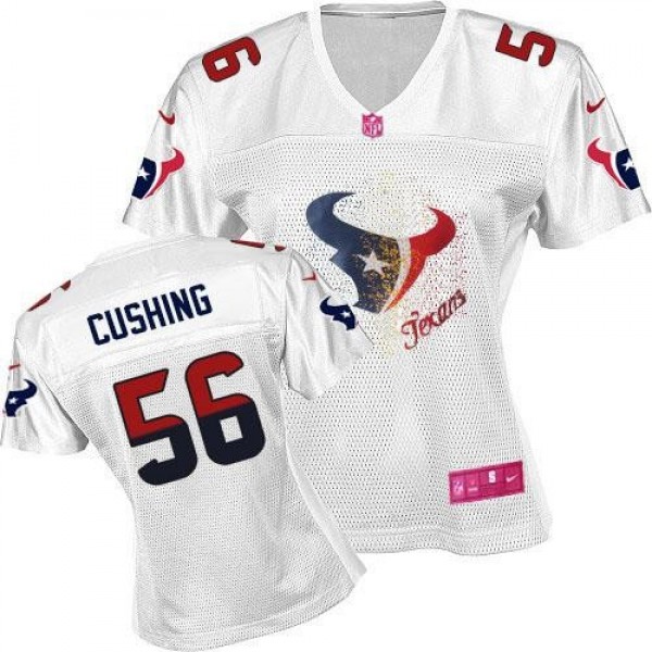 Women's Texans #56 Brian Cushing White Fem Fan NFL Game Jersey
