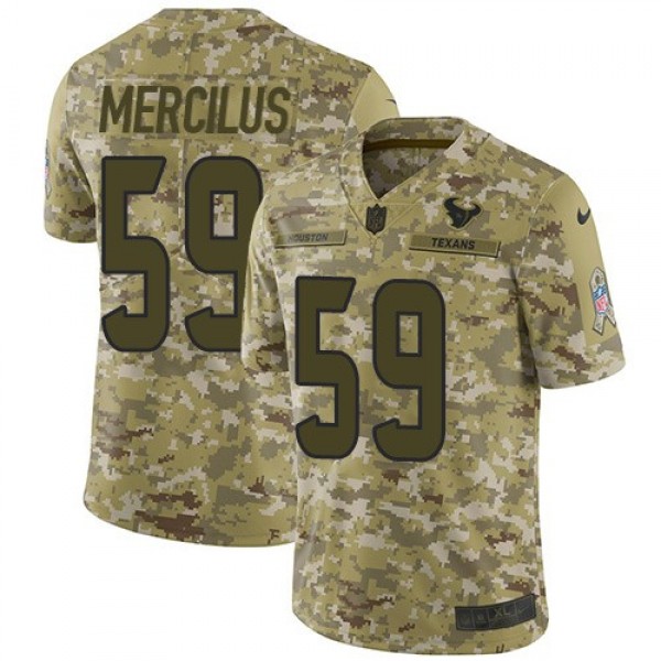 Nike Texans #59 Whitney Mercilus Camo Men's Stitched NFL Limited 2018 Salute To Service Jersey