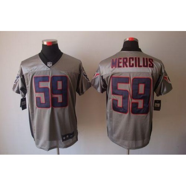 Nike Texans #59 Whitney Mercilus Grey Shadow Men's Stitched NFL Elite Jersey