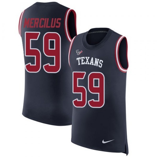 Nike Texans #59 Whitney Mercilus Navy Blue Team Color Men's Stitched NFL Limited Rush Tank Top Jersey
