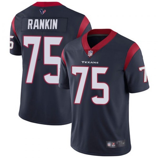 Nike Texans #75 Martinas Rankin Navy Blue Team Color Men's Stitched NFL Vapor Untouchable Limited Jersey