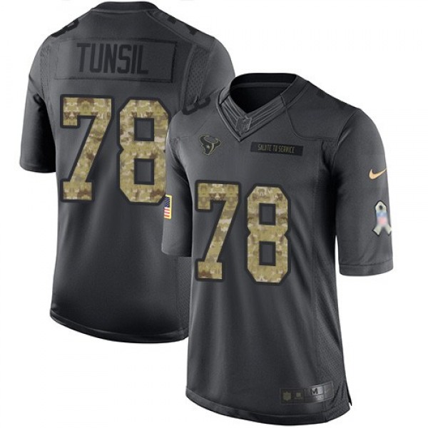 Nike Texans #78 Laremy Tunsil Black Men's Stitched NFL Limited 2016 Salute to Service Jersey