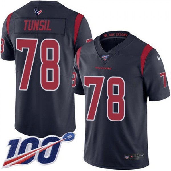 Nike Texans #78 Laremy Tunsil Navy Blue Men's Stitched NFL Limited Rush 100th Season Jersey