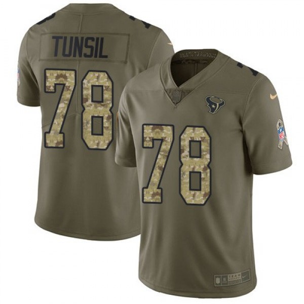 Nike Texans #78 Laremy Tunsil Olive/Camo Men's Stitched NFL Limited 2017 Salute To Service Jersey