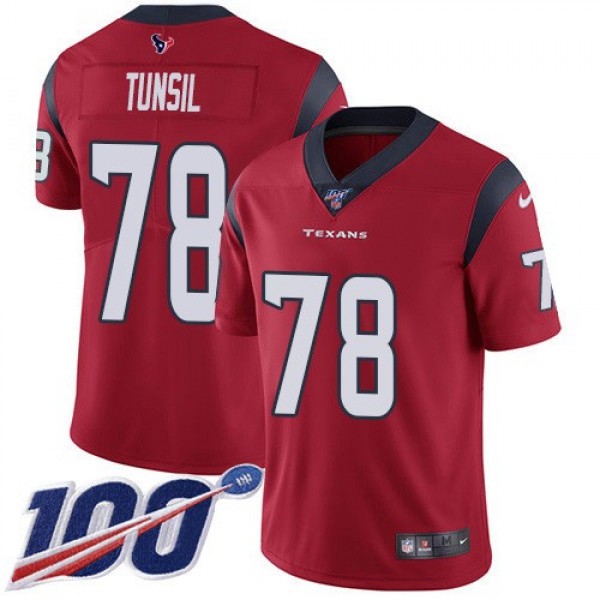 Nike Texans #78 Laremy Tunsil Red Alternate Men's Stitched NFL 100th Season Vapor Untouchable Limited Jersey
