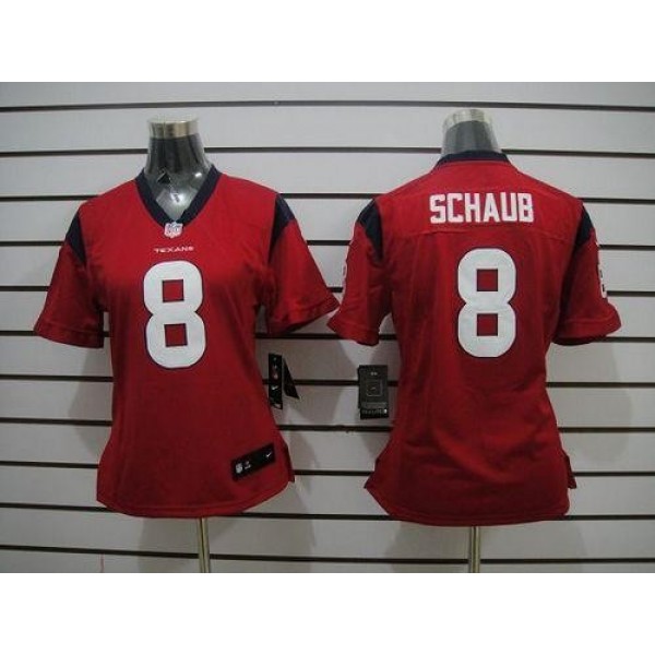 Women's Texans #8 Matt Schaub Red Alternate Stitched NFL Elite Jersey