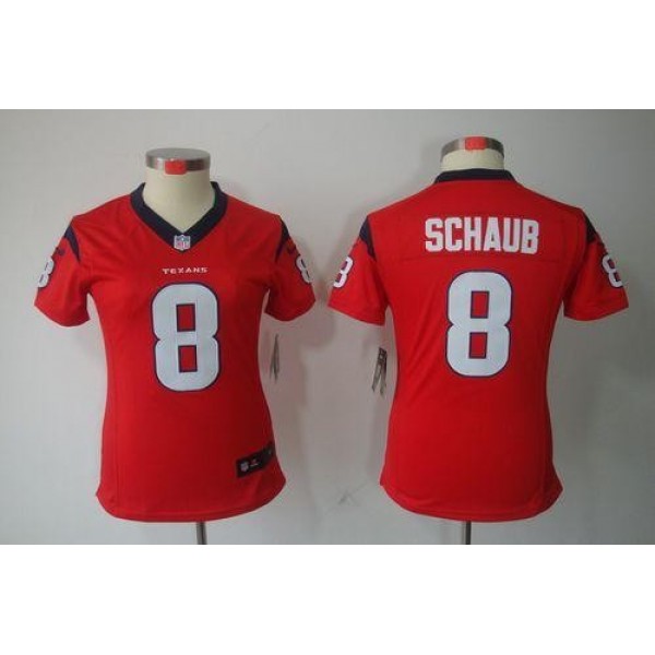 Women's Texans #8 Matt Schaub Red Alternate Stitched NFL Limited Jersey