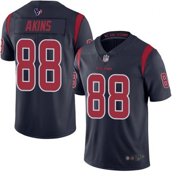 Nike Texans #88 Jordan Akins Navy Blue Men's Stitched NFL Limited Rush Jersey