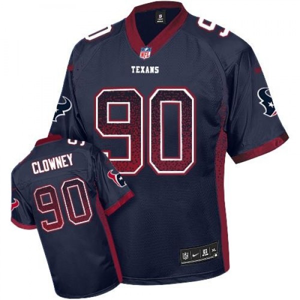 Nike Texans #90 Jadeveon Clowney Navy Blue Team Color Men's Stitched NFL Elite Drift Fashion Jersey