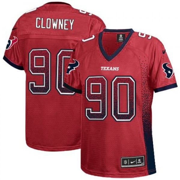 Women's Texans #90 Jadeveon Clowney Red Alternate Stitched NFL Elite Drift Jersey
