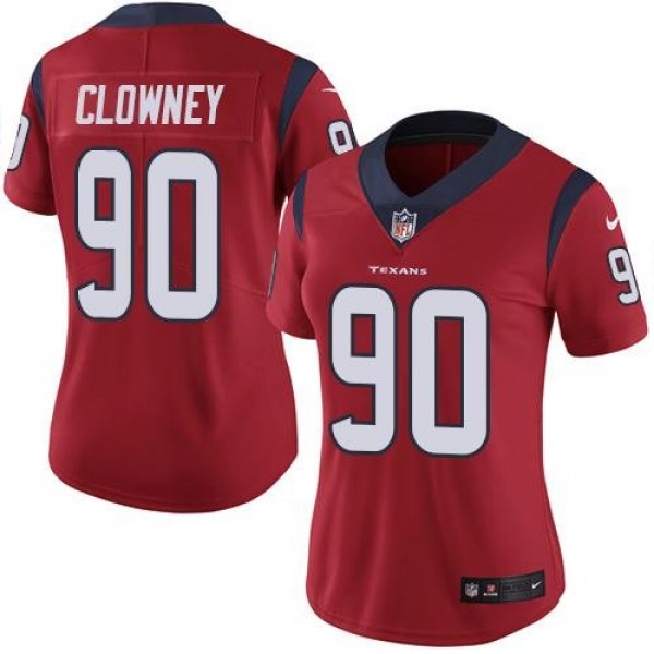 Women's Texans #90 Jadeveon Clowney Red Alternate Stitched NFL Vapor Untouchable Limited Jersey