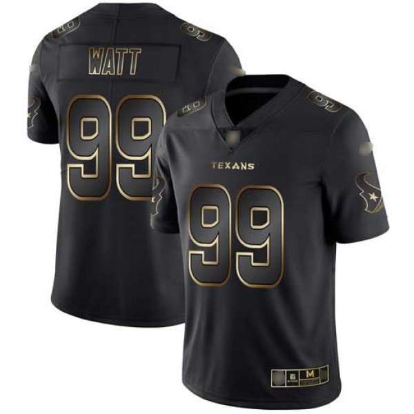 Nike Texans #99 J.J. Watt Black/Gold Men's Stitched NFL Vapor Untouchable Limited Jersey