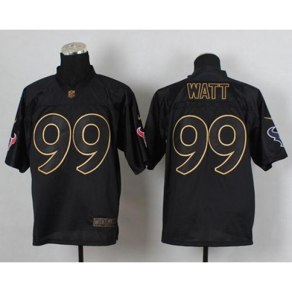 Nike Texans #99 J.J. Watt Black Gold No. Fashion Men's Stitched NFL Elite Jersey