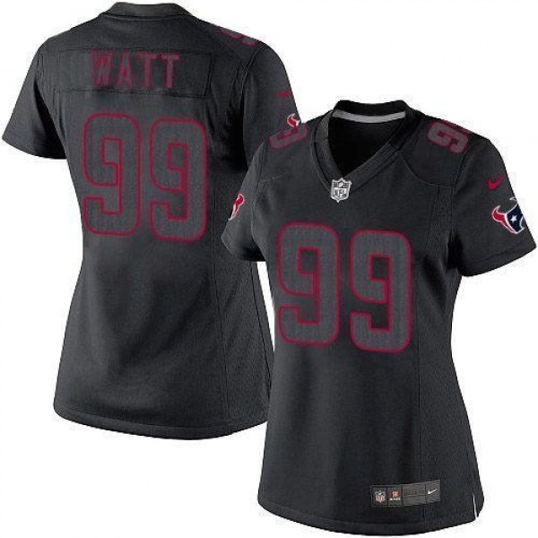 Women's Texans #99 JJ Watt Black Impact Stitched NFL Limited Jersey