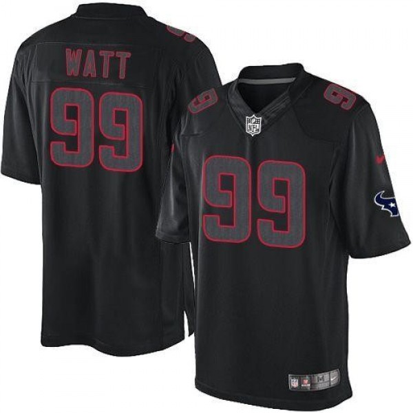 Nike Texans #99 J.J. Watt Black Men's Stitched NFL Impact Limited Jersey