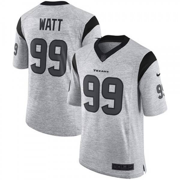 Nike Texans #99 J.J. Watt Gray Men's Stitched NFL Limited Gridiron Gray II Jersey